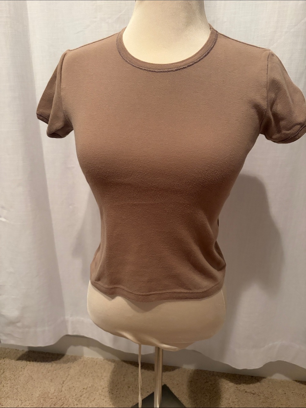 Agnes B. Short Sleeve Crewneck Tee in Brown
